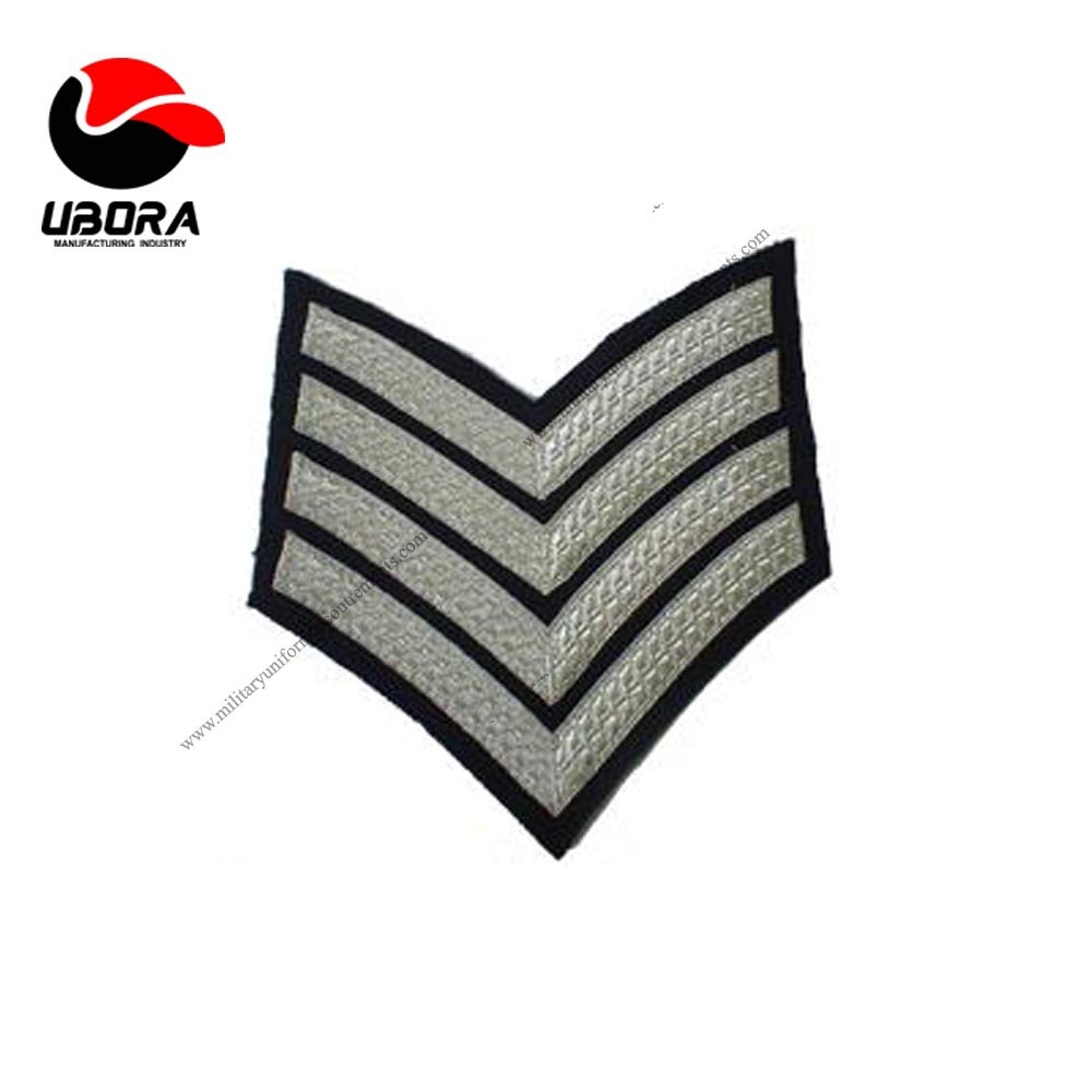 custom made 4 Bar Chevron No1 Silver on Black color high quality Military Uniform Accessories